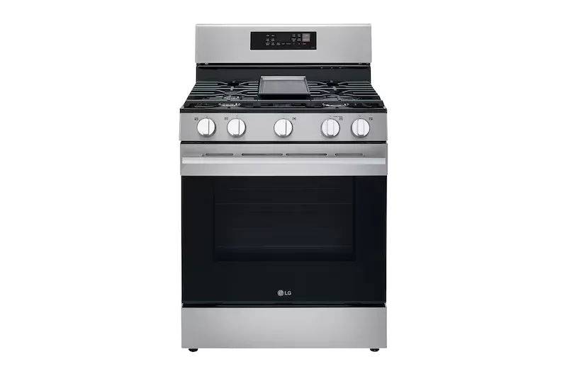 LG 30-in 5 burners 6.3-cu ft Air Fry Convection Oven Freestanding Natural Gas Range ( Stainless Steel )