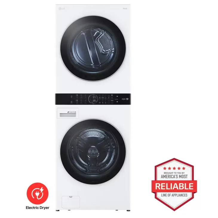 LG WashTower 4.5-cu ft Front load Washer and 7.4-cu ft Electric Dryer Stacked Laundry Center ( White )
