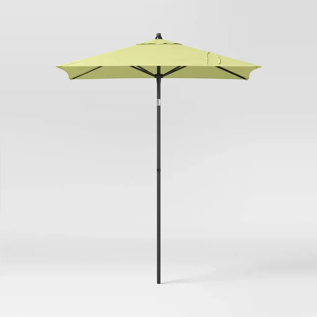 6' Square Solid Outdoor Patio Market Umbrellas Lime Green with Black Pole - Threshold