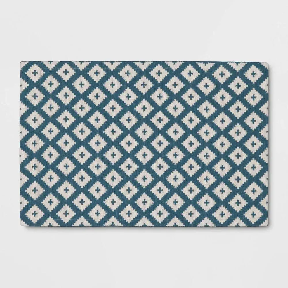 2'x3' Diamond Woven Scatter Accent Rug Blue - Threshold