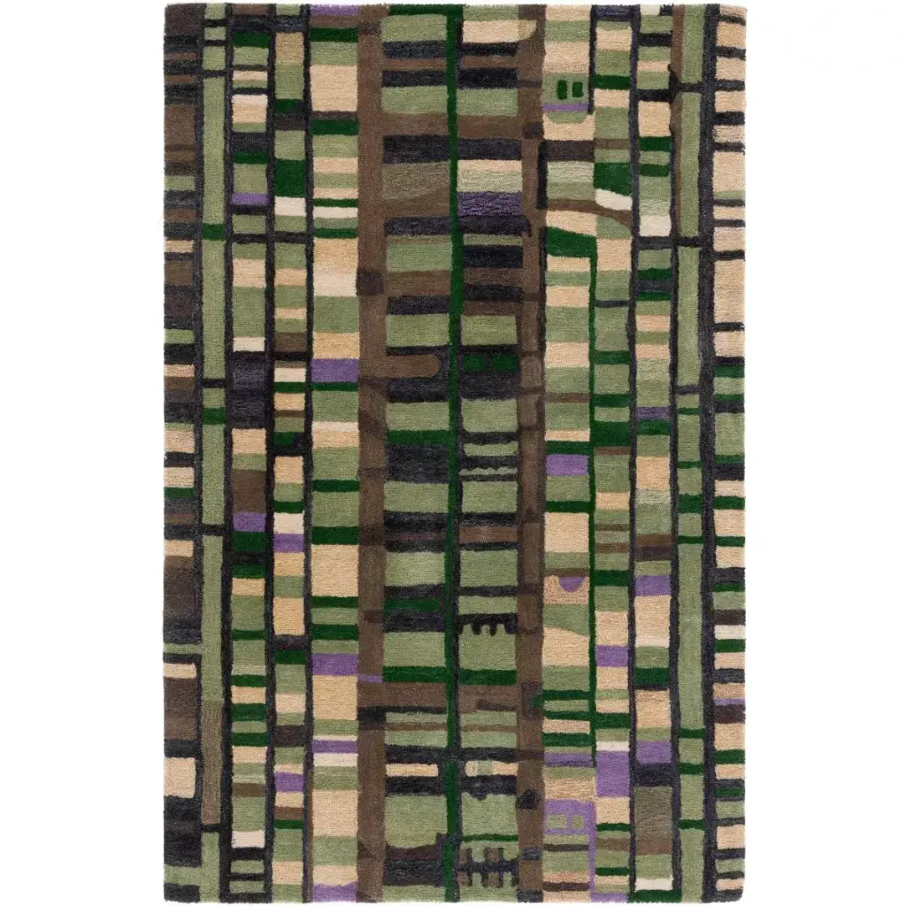 Rodeo Drive RD976 Hand Tufted Indoor Area Rug - Green/Purple - 8'x10' - Safavieh