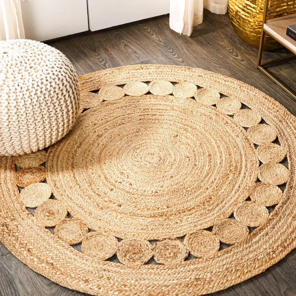 JONATHAN Y Dahlia Round Natural Jute Boho Circle Natural 6' Round Area Rug