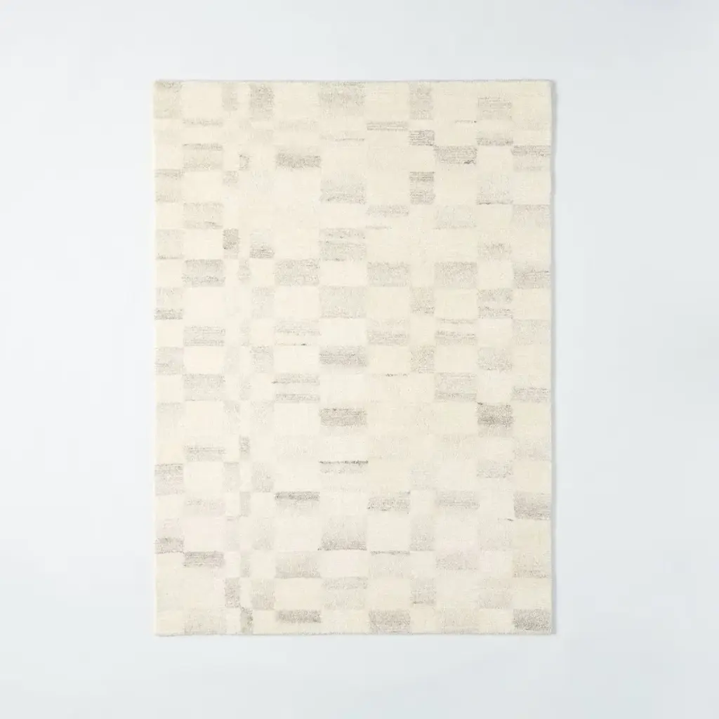 7'x10' Irregular Checkerboard Tufted Rug Cream - Threshold designed with Studio McGee