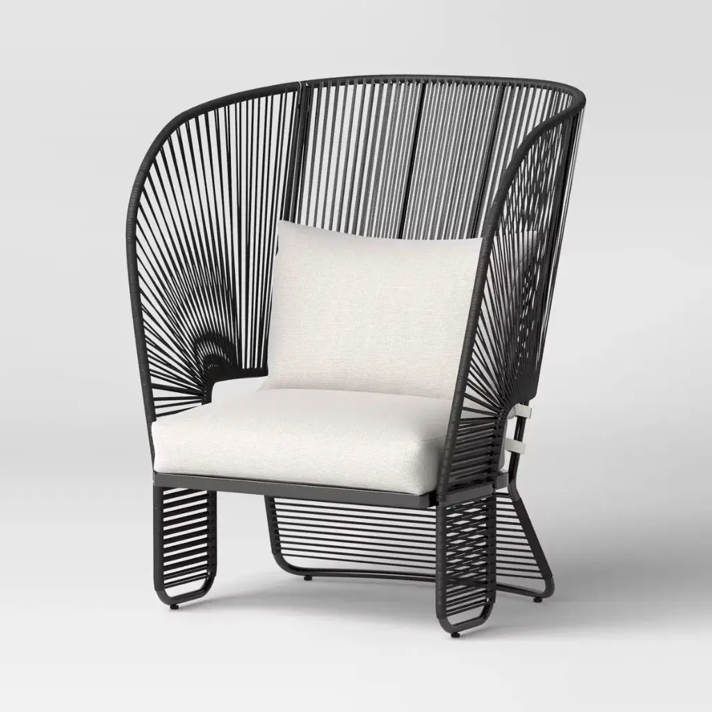 Steel Mackworth Outdoor Patio Statement Armless Chair Black - Threshold