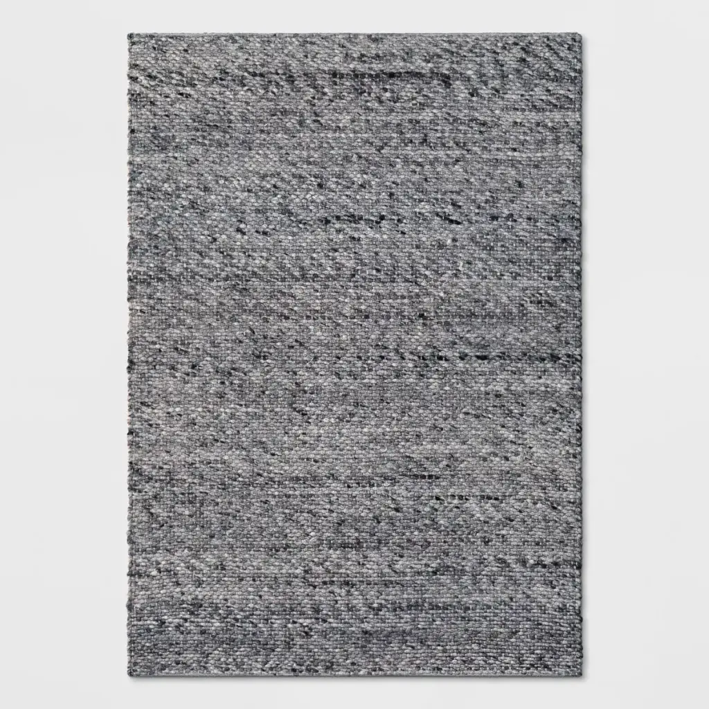 7'x10' Chunky Knit Rug Wool Woven Charcoal - Threshold