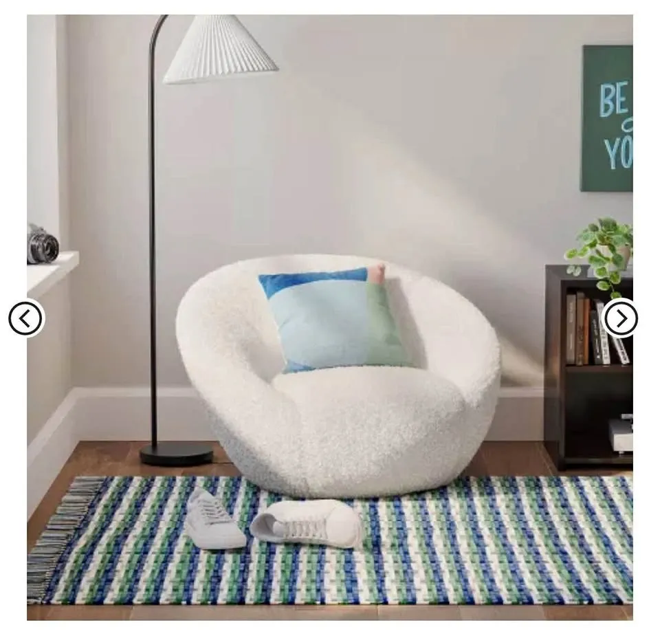 4'x5'6" Striped Chindi Handwoven Area Rug Green/Blue - Room Essentials