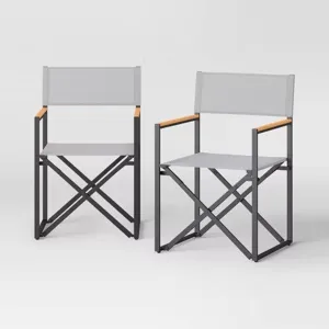 Henning Folding Patio Dinning Chair Gray - Threshold