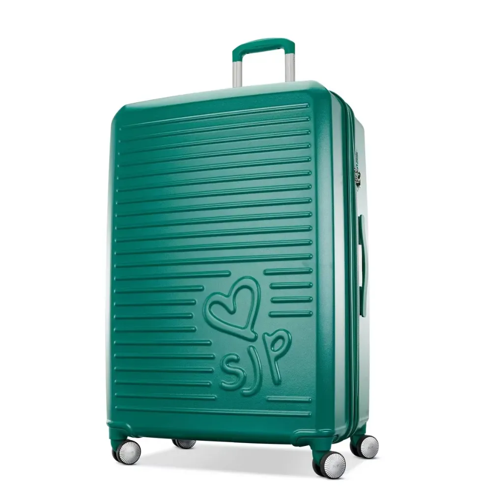 Sarah Jessica Parker Signature Hardside Expandable Large Checked Spinner Suitcase - Emerald