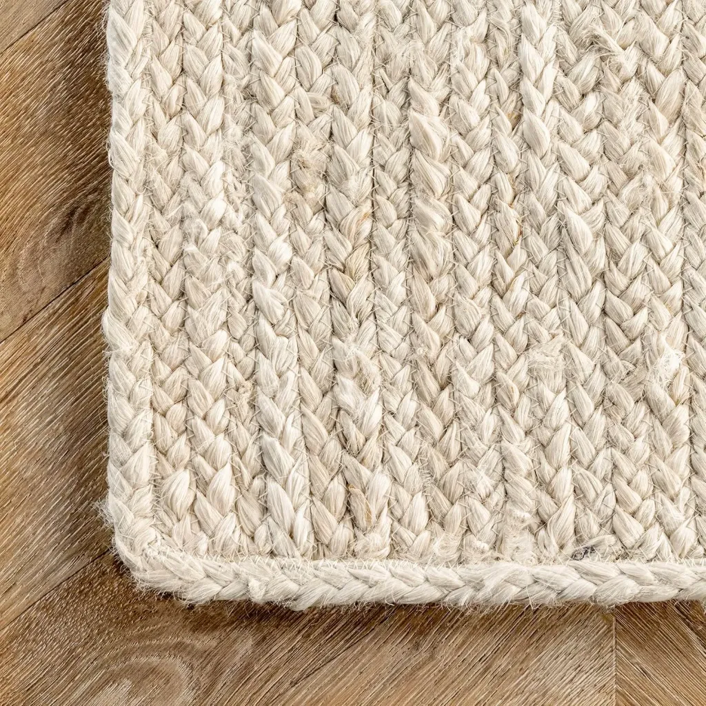 Nuloom 5x8 Rigo Jute Hand Woven Indoor Area Rug, Natural, Solid Farmhouse Design, Natural Fiber Bedroom, Living Room, Kitchen,