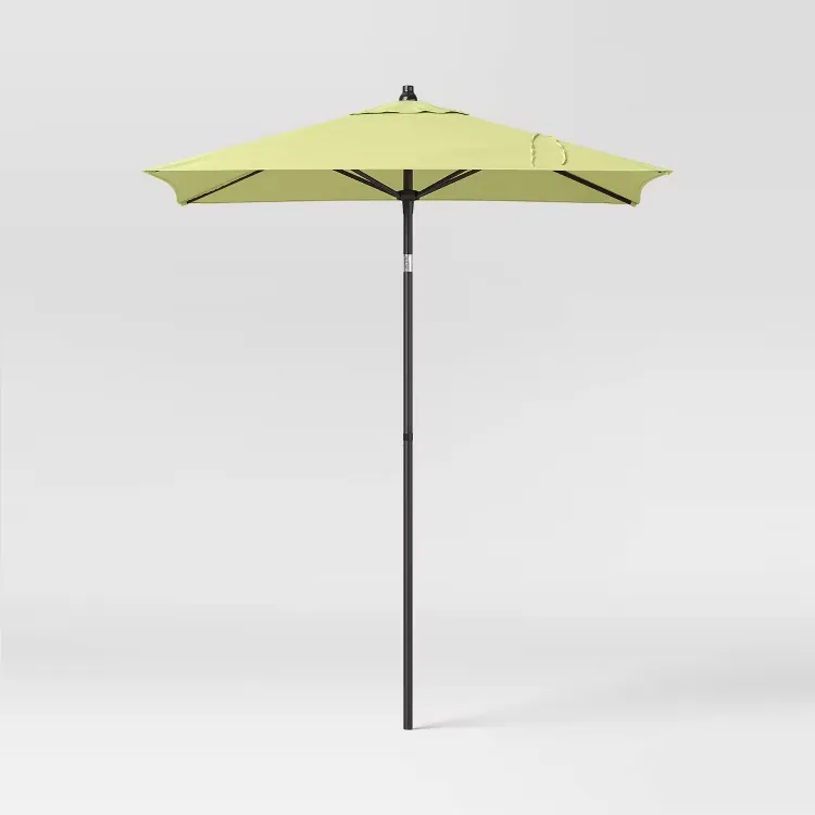 6' Square Marled Outdoor Patio Market Umbrellas Teal Blue with Black Pole - Threshold