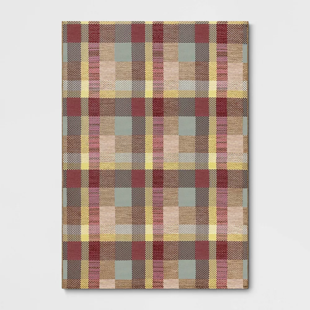 5'x7' Bold Plaid Outdoor Area Rug - Threshold