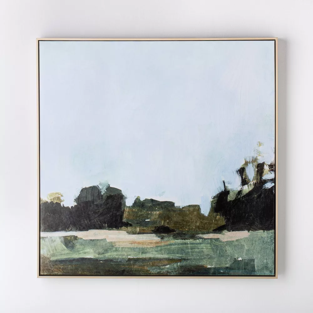 36" x 36" Treeline Abstract Framed Canvas - Threshold designed with Studio McGee: Nature-Inspired Wall Decor