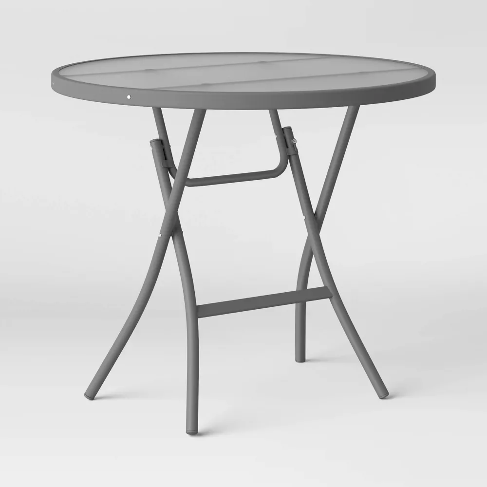 32" Patio Bistro Table - Clear - Room Essentials: Weather-Resistant, Foldable Design, No Assembly Required