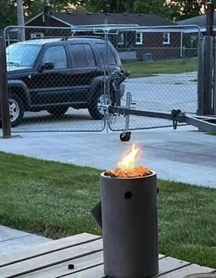 1lb Column Propane Fire Pit Gray - Threshold