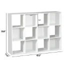 11" 12 Cube Organizer Shelf White - Room Essentials: Bookshelf Storage Cubbies, 4 Shelves, Particle Board