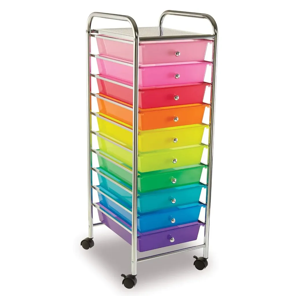 10 Shelf Rolling Cart Rainbow, Teacher Supplies - up&up
